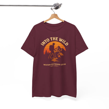 Into The Wild Adventure T-Shirt – Unisex Hiking & Camping Graphic Tee | Outdoor Nature Lover Gift | 100% Cotton Shirt