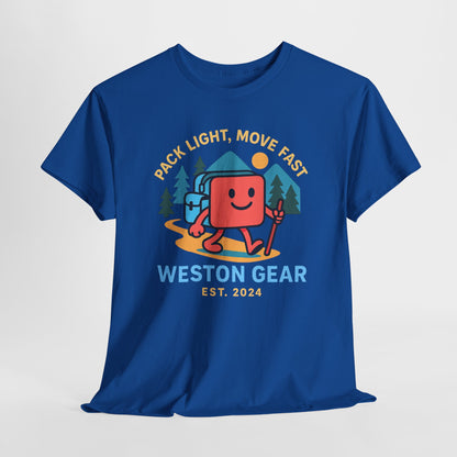 Weston Gear Boxy Hiking T-Shirt – Adventure Ready Unisex Heavy Cotton Tee | Outdoor Camping Graphic Shirt | Gift for Explorers