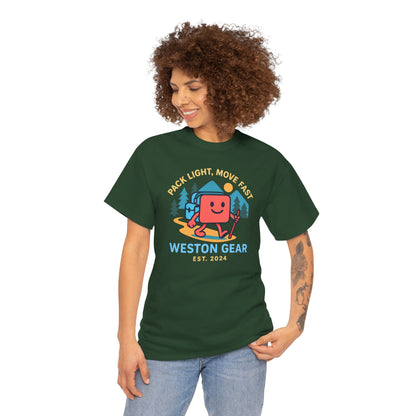 Weston Gear Boxy Hiking T-Shirt – Adventure Ready Unisex Heavy Cotton Tee | Outdoor Camping Graphic Shirt | Gift for Explorers