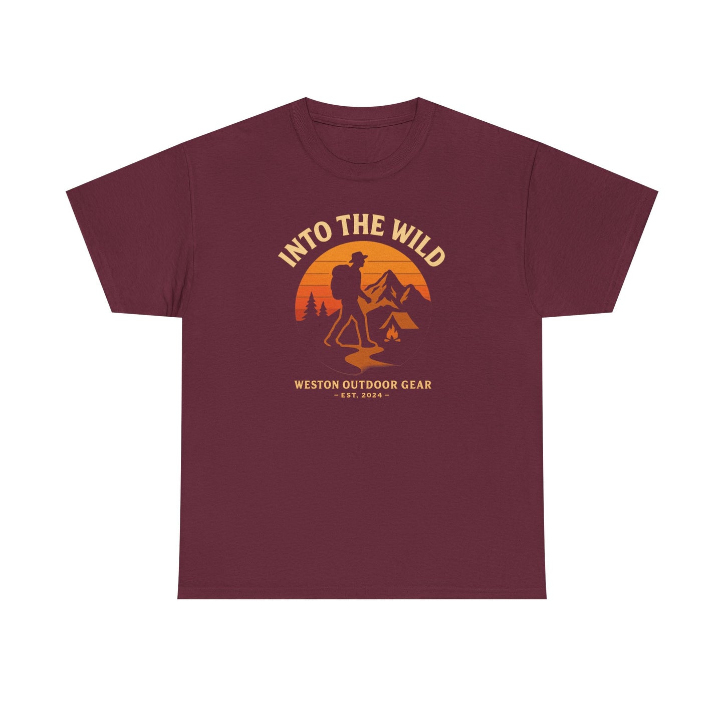 Into The Wild Adventure T-Shirt – Unisex Hiking & Camping Graphic Tee | Outdoor Nature Lover Gift | 100% Cotton Shirt