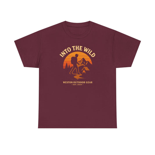 Into The Wild Adventure T-Shirt – Unisex Hiking & Camping Graphic Tee | Outdoor Nature Lover Gift | 100% Cotton Shirt