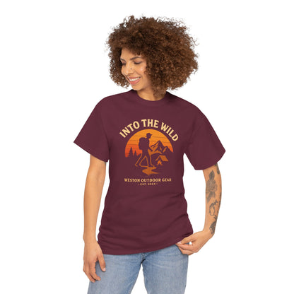 Into The Wild Adventure T-Shirt – Unisex Hiking & Camping Graphic Tee | Outdoor Nature Lover Gift | 100% Cotton Shirt