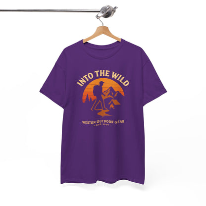 Into The Wild Adventure T-Shirt – Unisex Hiking & Camping Graphic Tee | Outdoor Nature Lover Gift | 100% Cotton Shirt