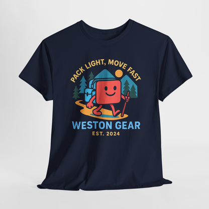 Weston Gear Boxy Hiking T-Shirt – Adventure Ready Unisex Heavy Cotton Tee | Outdoor Camping Graphic Shirt | Gift for Explorers