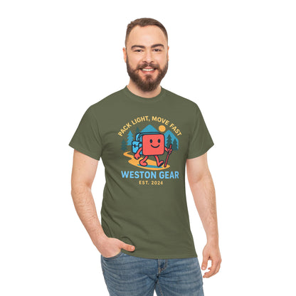Weston Gear Boxy Hiking T-Shirt – Adventure Ready Unisex Heavy Cotton Tee | Outdoor Camping Graphic Shirt | Gift for Explorers