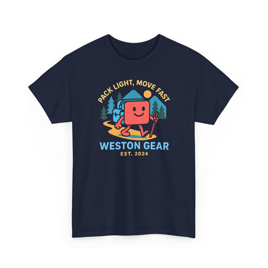 Weston Gear Boxy Hiking T-Shirt – Adventure Ready Unisex Heavy Cotton Tee | Outdoor Camping Graphic Shirt | Gift for Explorers