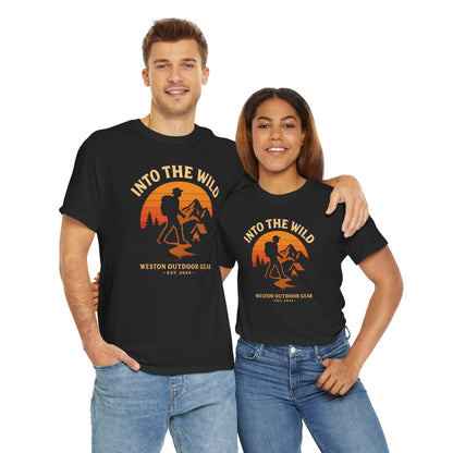 Into The Wild Adventure T-Shirt – Unisex Hiking & Camping Graphic Tee | Outdoor Nature Lover Gift | 100% Cotton Shirt