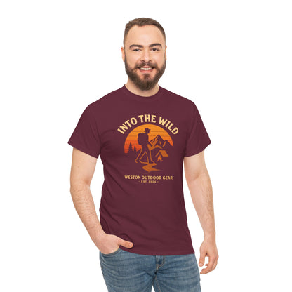 Into The Wild Adventure T-Shirt – Unisex Hiking & Camping Graphic Tee | Outdoor Nature Lover Gift | 100% Cotton Shirt