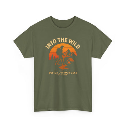 Into The Wild Adventure T-Shirt – Unisex Hiking & Camping Graphic Tee | Outdoor Nature Lover Gift | 100% Cotton Shirt