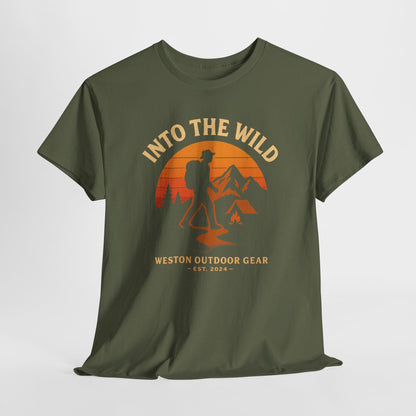 Into The Wild Adventure T-Shirt – Unisex Hiking & Camping Graphic Tee | Outdoor Nature Lover Gift | 100% Cotton Shirt