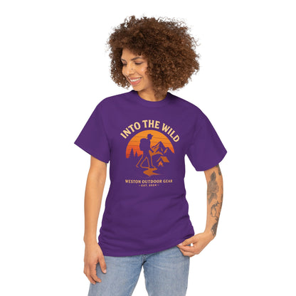 Into The Wild Adventure T-Shirt – Unisex Hiking & Camping Graphic Tee | Outdoor Nature Lover Gift | 100% Cotton Shirt