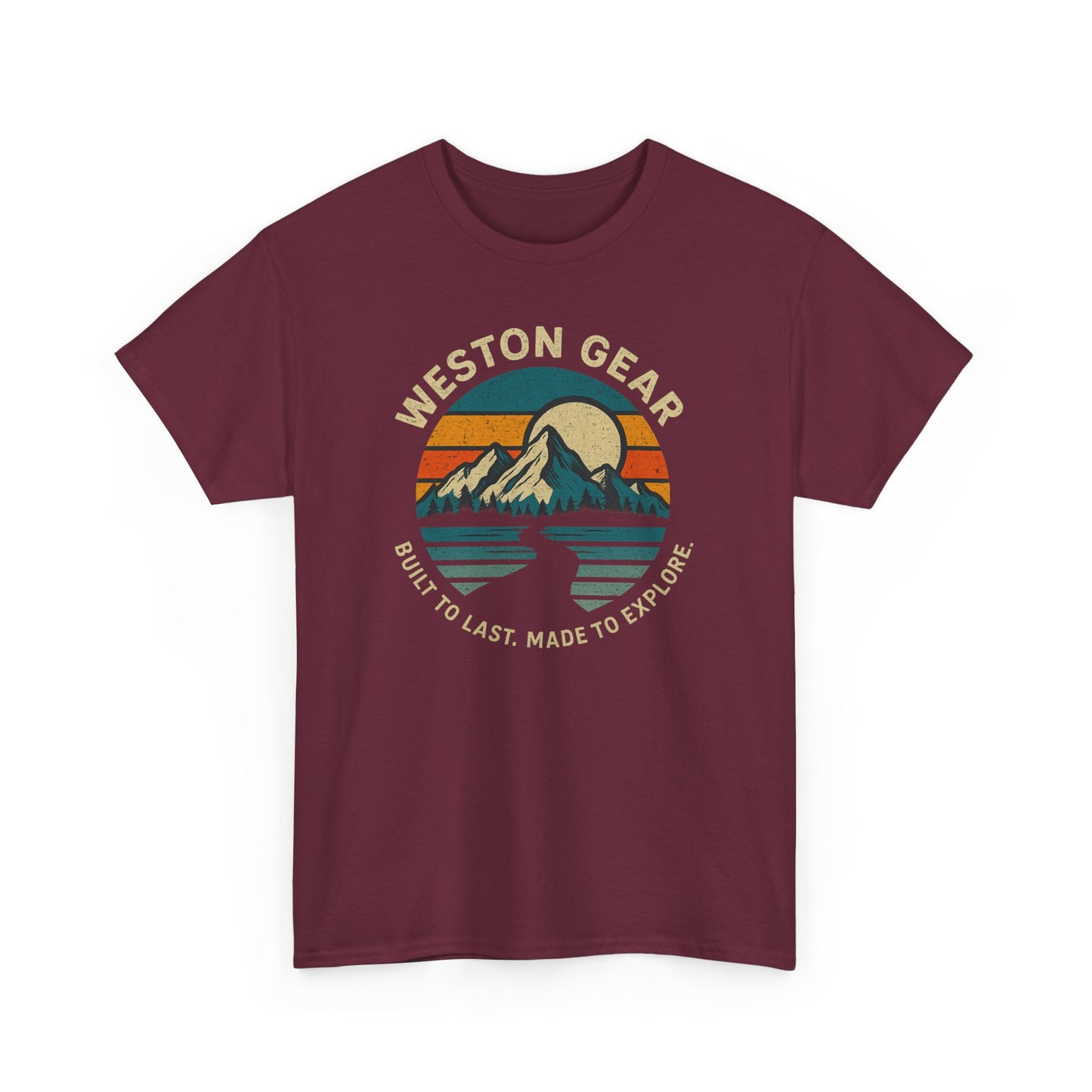 Mountain Sunset Graphic T-Shirt – Vintage Style Outdoor Tee, Hiking & Camping Apparel