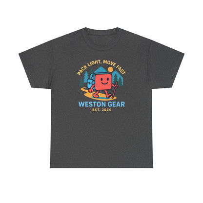 Weston Gear Boxy Hiking T-Shirt – Adventure Ready Unisex Heavy Cotton Tee | Outdoor Camping Graphic Shirt | Gift for Explorers
