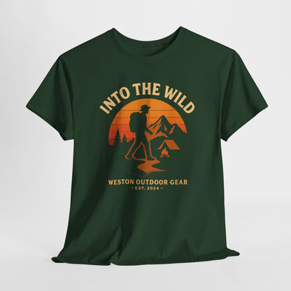 Into The Wild Adventure T-Shirt – Unisex Hiking & Camping Graphic Tee | Outdoor Nature Lover Gift | 100% Cotton Shirt