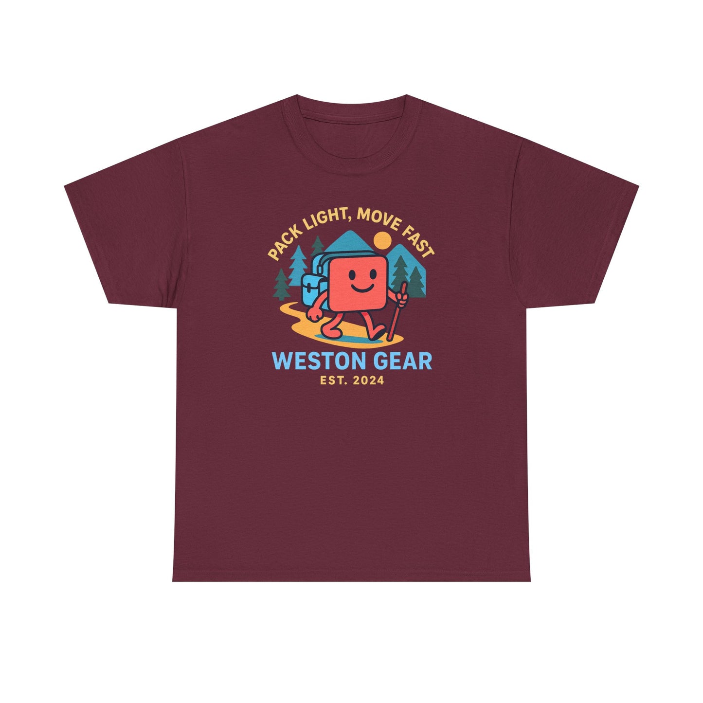 Weston Gear Boxy Hiking T-Shirt – Adventure Ready Unisex Heavy Cotton Tee | Outdoor Camping Graphic Shirt | Gift for Explorers