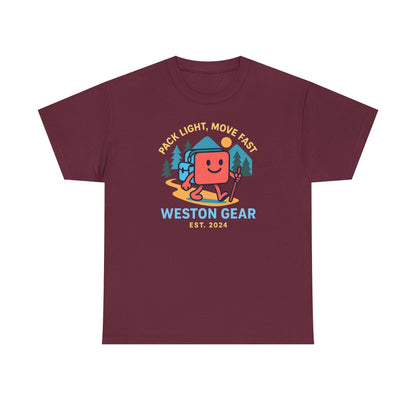 Weston Gear Boxy Hiking T-Shirt – Adventure Ready Unisex Heavy Cotton Tee | Outdoor Camping Graphic Shirt | Gift for Explorers