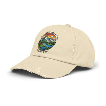 Weston Gear Distressed Adventure Cap – Unisex Outdoor Hat for Nature Lovers, Hikers, and Everyday Explorers