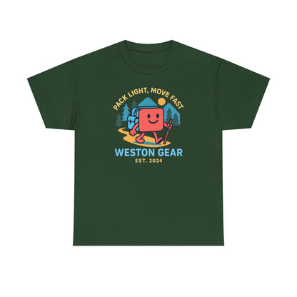 Weston Gear Boxy Hiking T-Shirt – Adventure Ready Unisex Heavy Cotton Tee | Outdoor Camping Graphic Shirt | Gift for Explorers