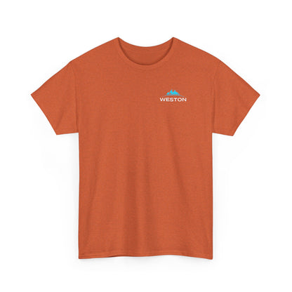 Weston Outdoor Gear Small Modern Logo Tee | Unisex Heavy Cotton T-Shirt | Durable Hiking Shirt | Adventure-Ready Outdoor Tee | Nature Gift