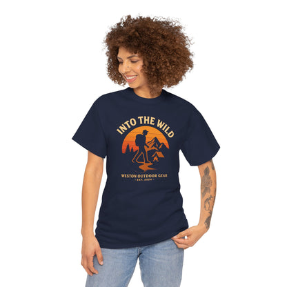 Into The Wild Adventure T-Shirt – Unisex Hiking & Camping Graphic Tee | Outdoor Nature Lover Gift | 100% Cotton Shirt