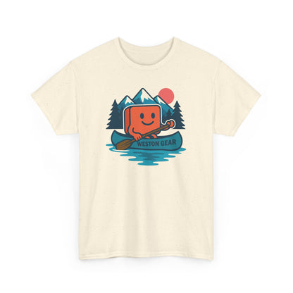Weston Gear Canoe T-Shirt – Retro Outdoor Adventure Tee | Unisex Hiking & Camping Shirt | Nature Lover Gift Apparel