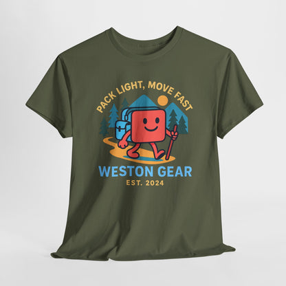 Weston Gear Boxy Hiking T-Shirt – Adventure Ready Unisex Heavy Cotton Tee | Outdoor Camping Graphic Shirt | Gift for Explorers