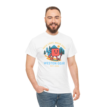 Weston Gear Boxy Hiking T-Shirt – Adventure Ready Unisex Heavy Cotton Tee | Outdoor Camping Graphic Shirt | Gift for Explorers
