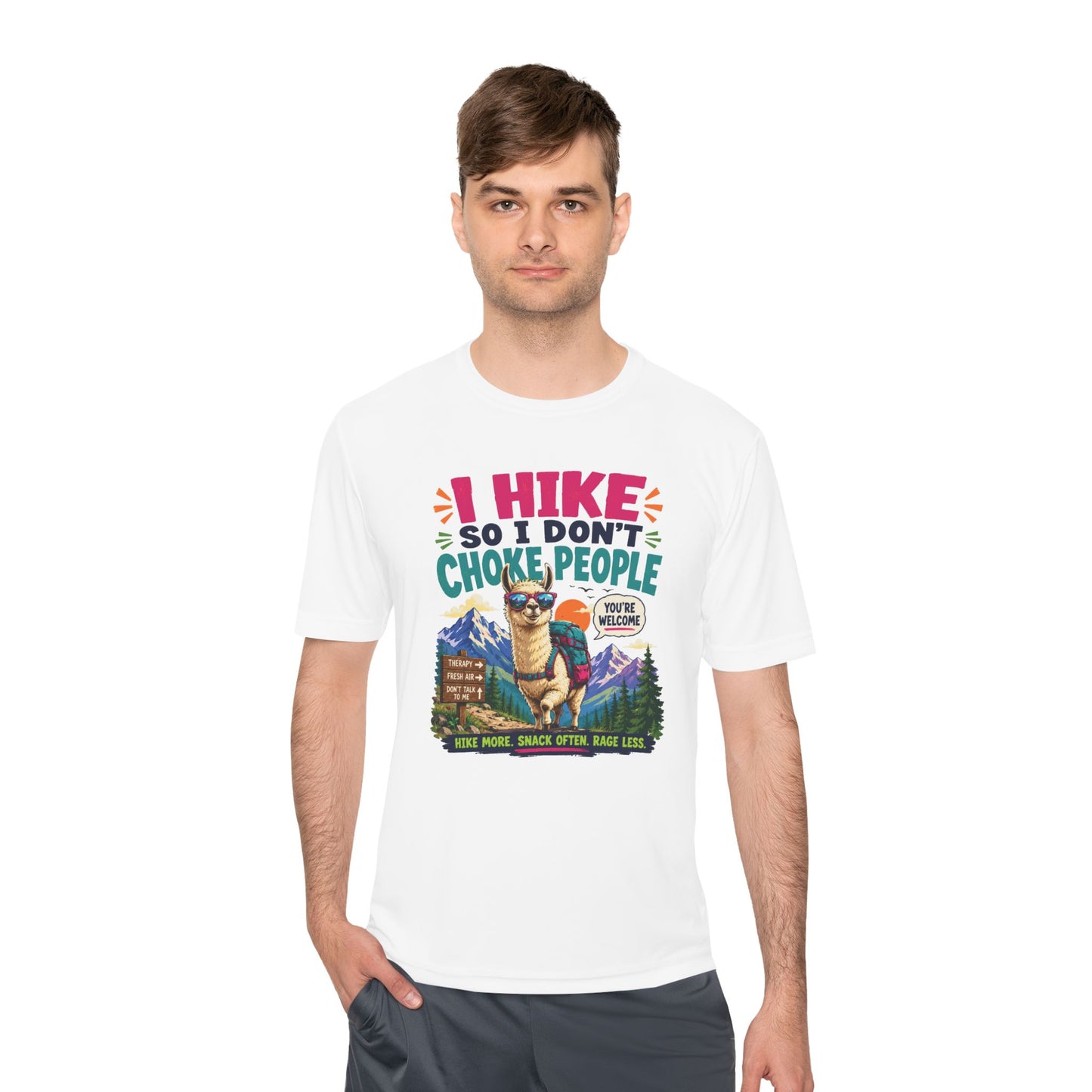 Hiking Tee — "I Hike So I Don't Choke People" Funny Outdoors Shirt