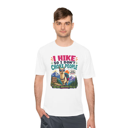 Hiking Tee — "I Hike So I Don't Choke People" Funny Outdoors Shirt