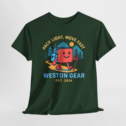 Weston Gear Boxy Hiking T-Shirt – Adventure Ready Unisex Heavy Cotton Tee | Outdoor Camping Graphic Shirt | Gift for Explorers