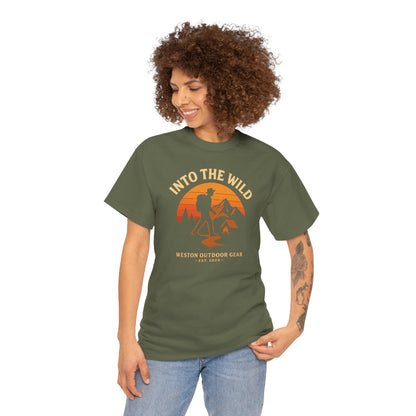 Into The Wild Adventure T-Shirt – Unisex Hiking & Camping Graphic Tee | Outdoor Nature Lover Gift | 100% Cotton Shirt