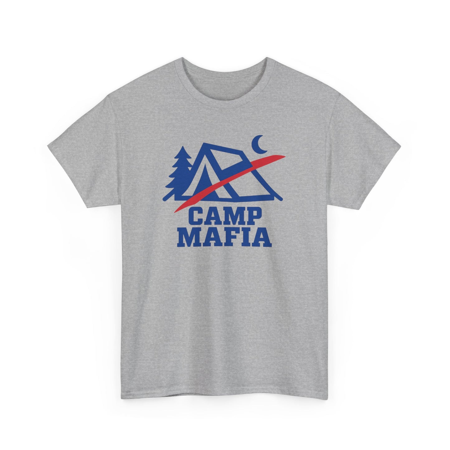 Camp Mafia T-Shirt – Buffalo Bills Inspired Camping Tee | Unisex Heavy Cotton Outdoor Shirt | Hiking Apparel & Gift for Nature Lovers