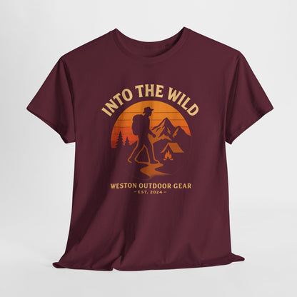 Into The Wild Adventure T-Shirt – Unisex Hiking & Camping Graphic Tee | Outdoor Nature Lover Gift | 100% Cotton Shirt