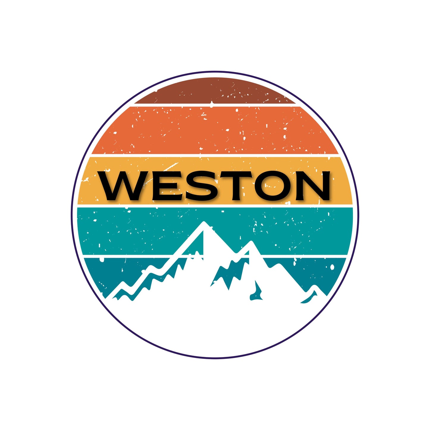 Weston Gear Logo Sticker - Bold 3x3 Multi-Color Circle Decal for Laptops, Water Bottles, Bumpers, and Adventure Gear