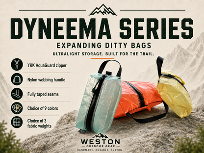 Ultralight Dyneema® Ditty Bag – Waterproof Expandable Pouch for Backpacking, Hiking, Thru-Hiking, Camping & Trail Gear