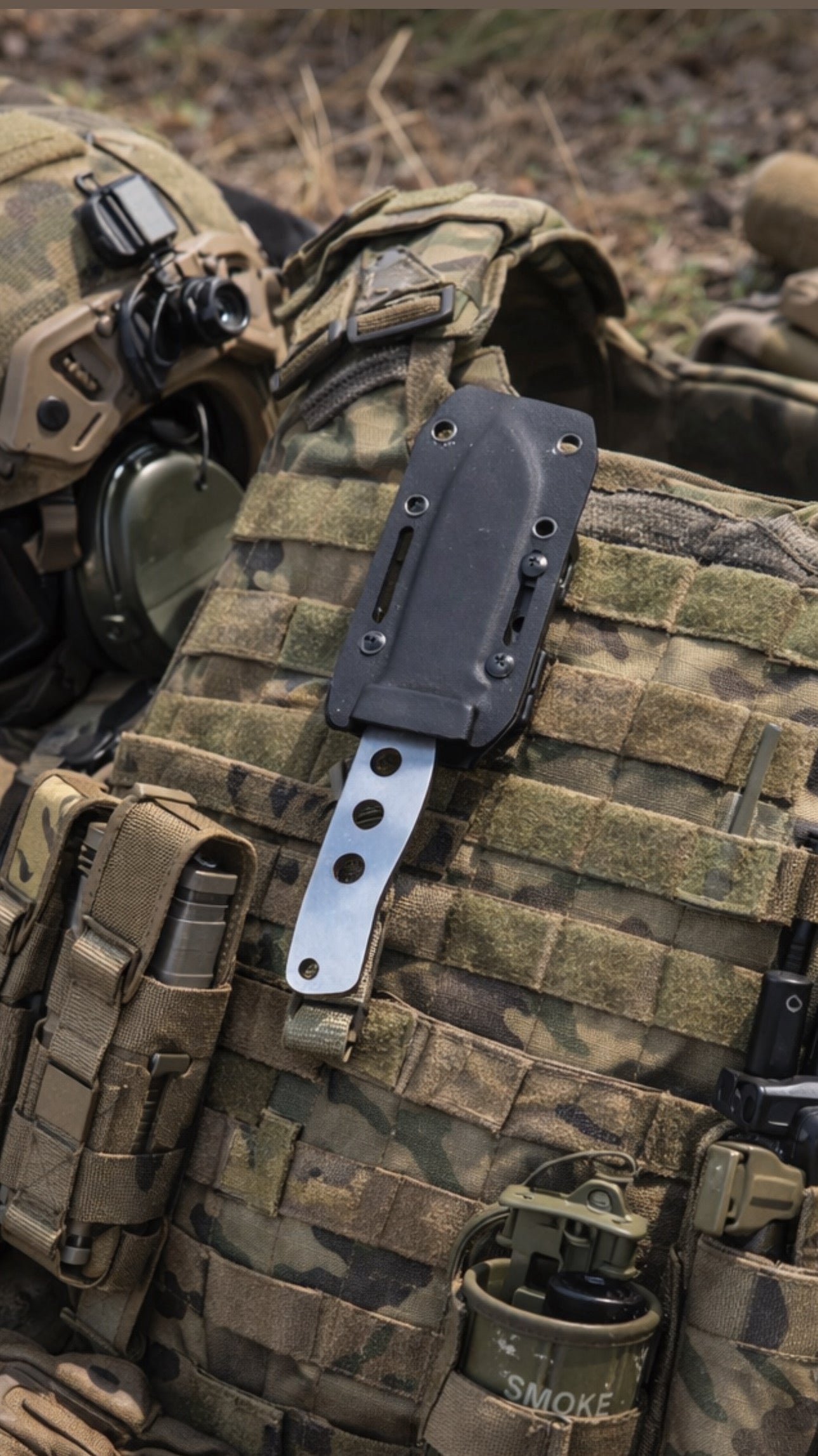 ROGAN Field Knife (RFK-PRO) Comes with sheath and belt clip.