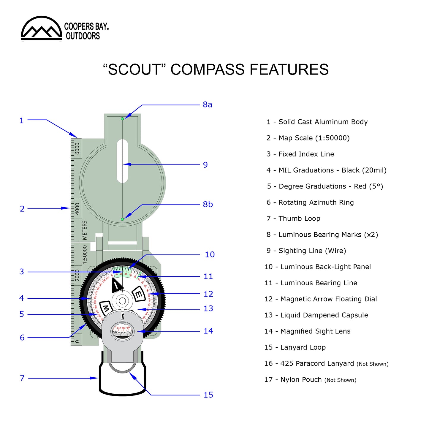Compass Navigation Kit - Advanced Package  - Includes Multifunction Case w/Protective Map Pouch
