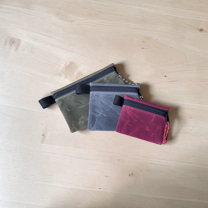 Waxed Canvas Zipper Pouch, Rugged EDC Wallets & Bushcraft Gear Organizers Bult to Last