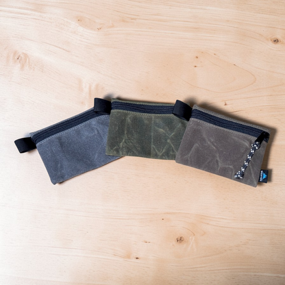 Waxed Canvas Zipper Pouch, Rugged EDC Wallets & Bushcraft Gear Organizers Bult to Last
