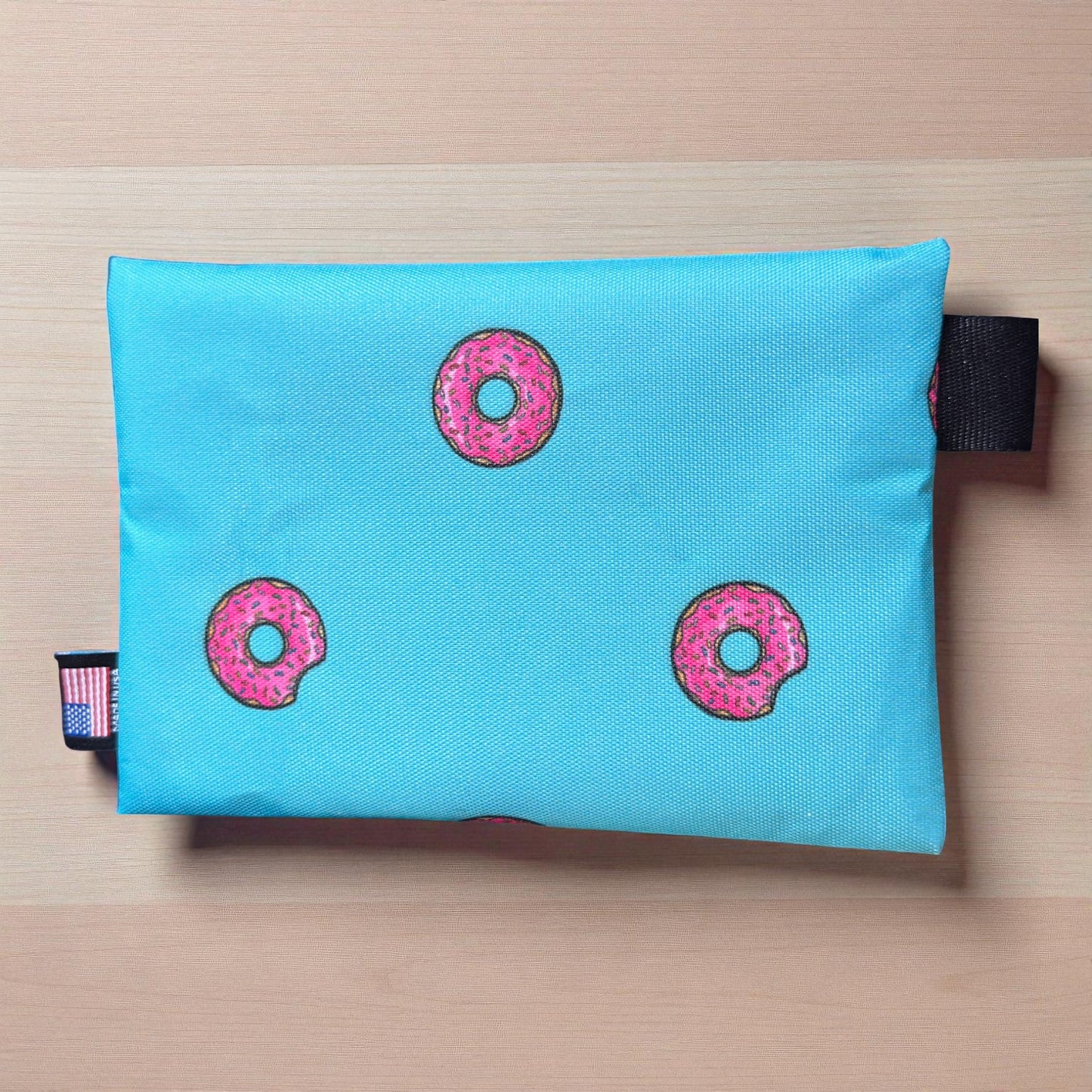 XPac Zipper Pouch, Cute Donut Design, Weatherproof Ultralight Wallet, X-pac Travel Organizer, Ultralight Wallet, Passport Holder
