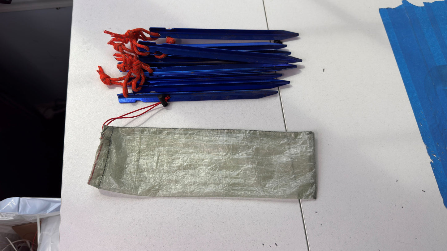Dyneema Stake Bag Ultralight DCF Tent Stake Sack, Waterproof Stuff Sack for Backpacking, Hiking, Thru-Hiking, Camping Organizer, Stake Bag