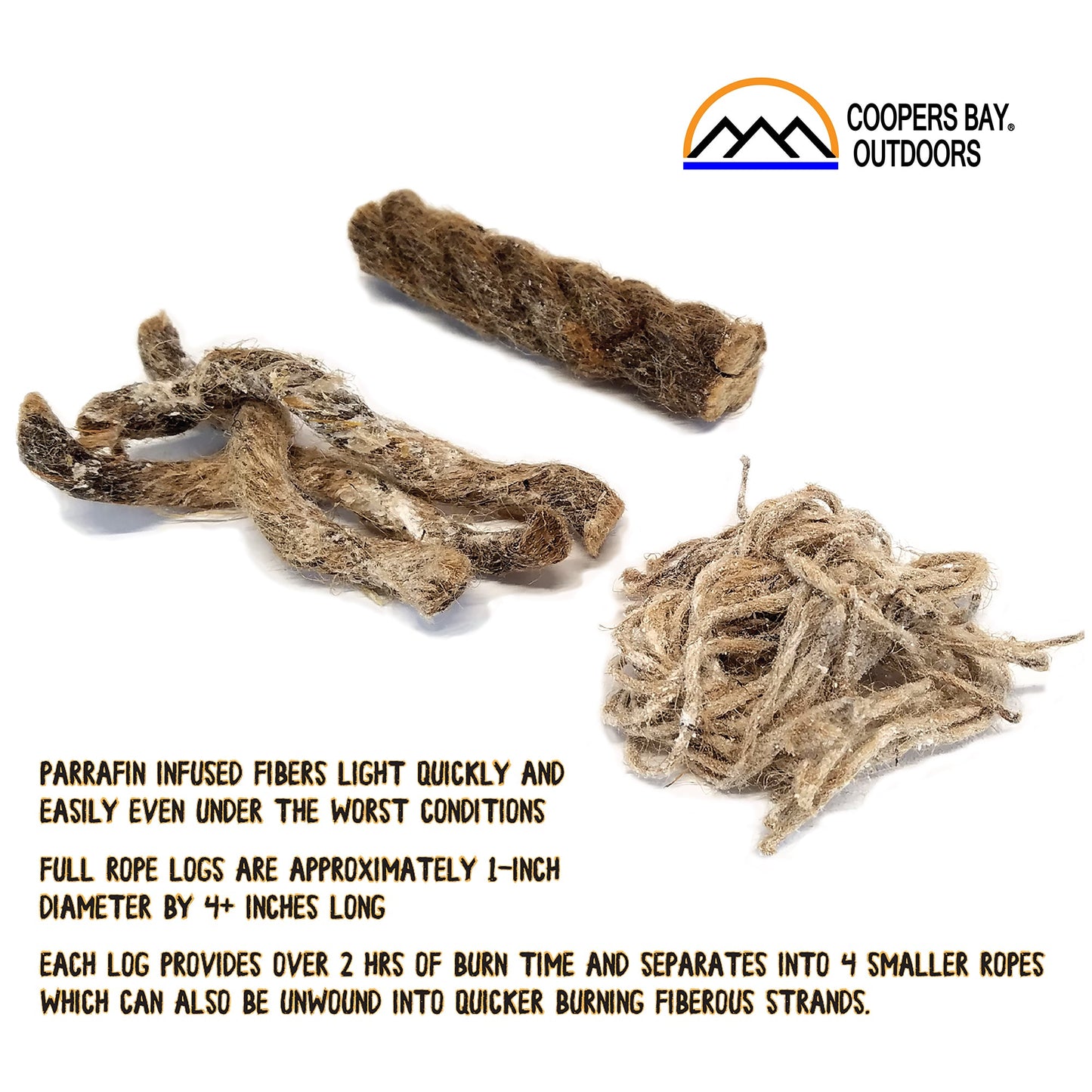 FireRope™ Mini - Firestarting Tinder - 6PK / 24PK