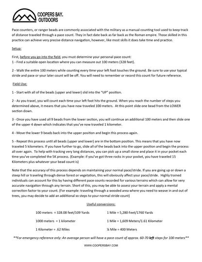 Pace Count Beads for Orienteering and Land Navigation, Workout Reps, Etc.