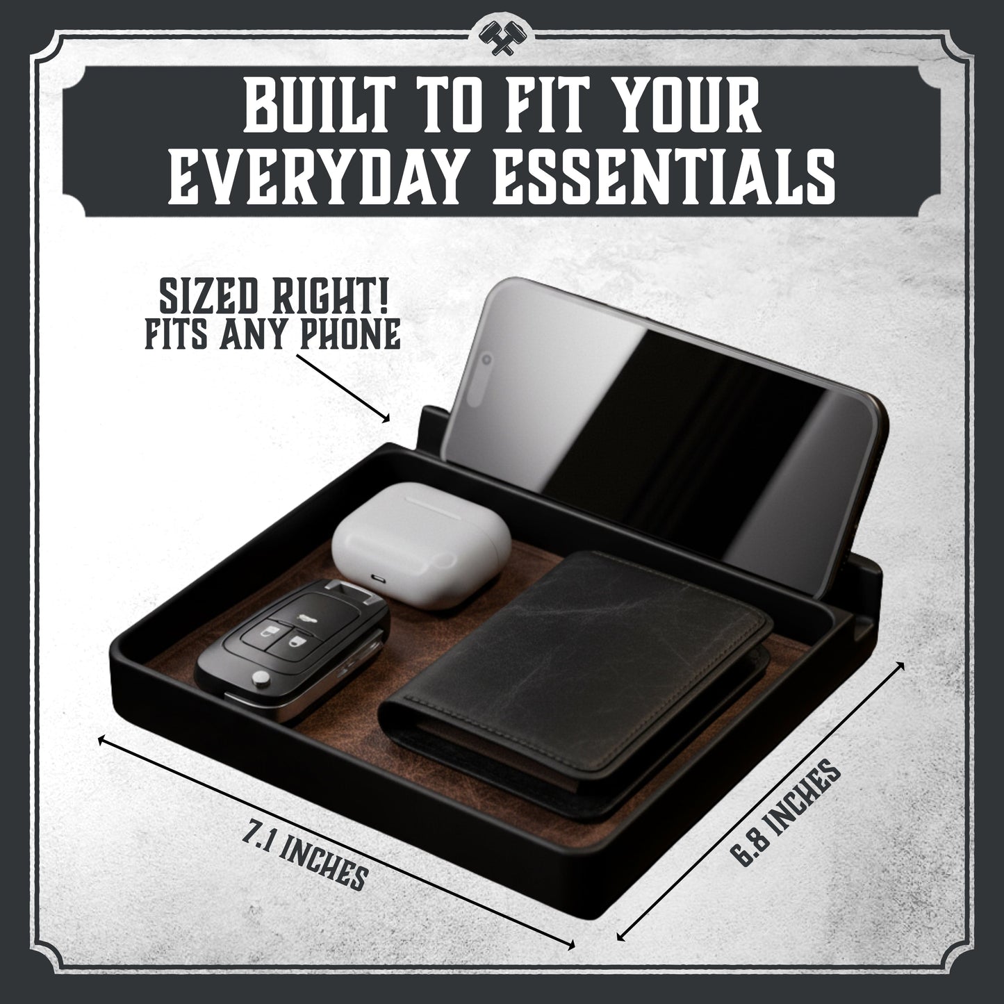 Everyday Carry Valet Tray with Phone Dock