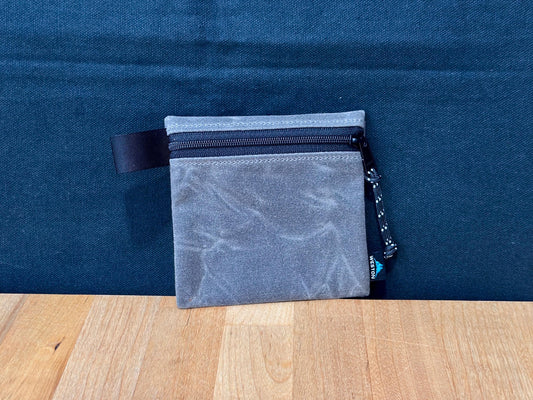 Waxed Canvas Zipper Pouch, 4x4x1, Canvas Pouch, Ultralight Gear, Travel Bag, Travel Wallet, EDC Pouch, Backpack Organizer, Bushcraft Gear