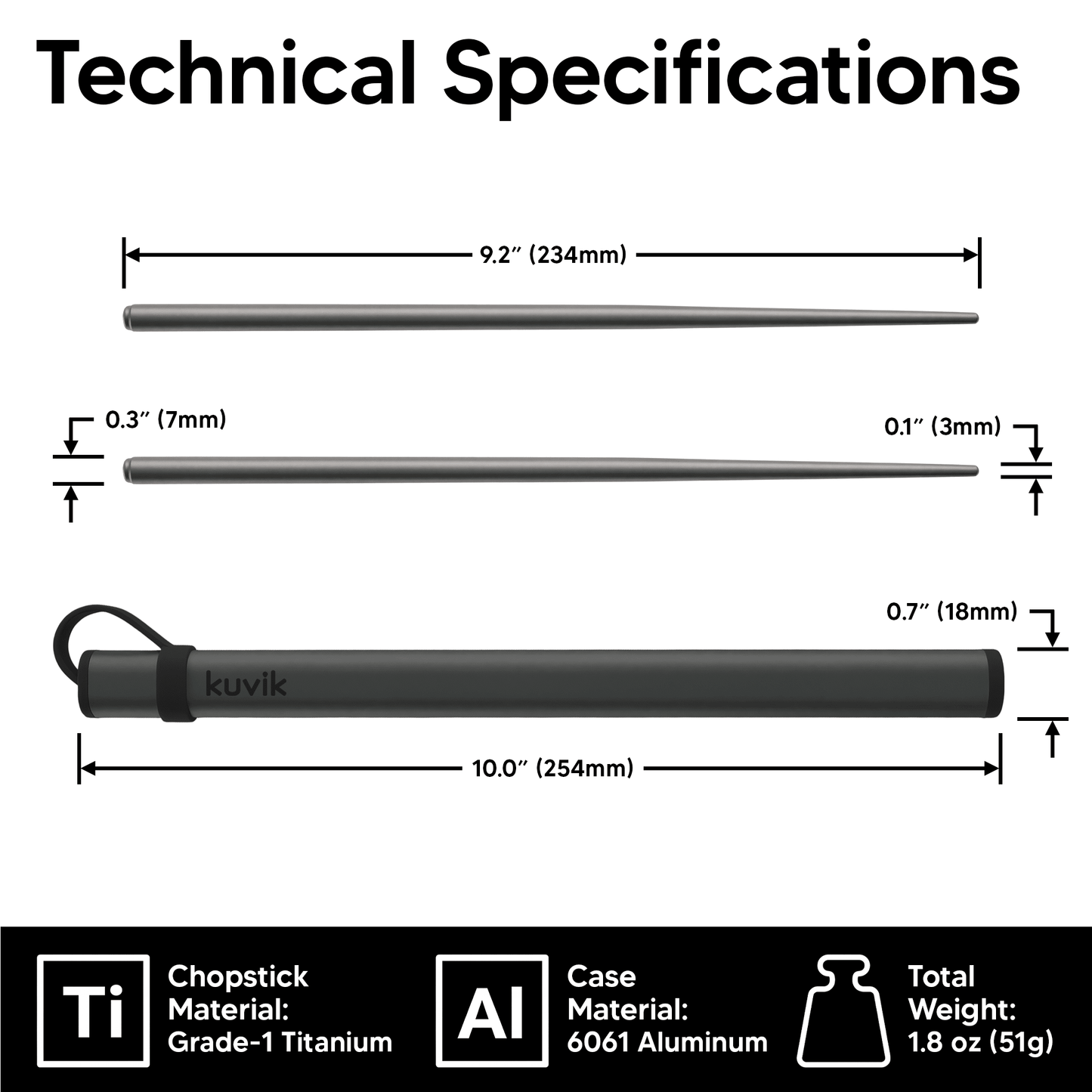 Kuvik Titanium Chopsticks