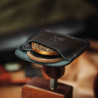 Pirate Goods Peso Pocket Duo Coin Holder – Leather Challenge Coin Case for Two Coins