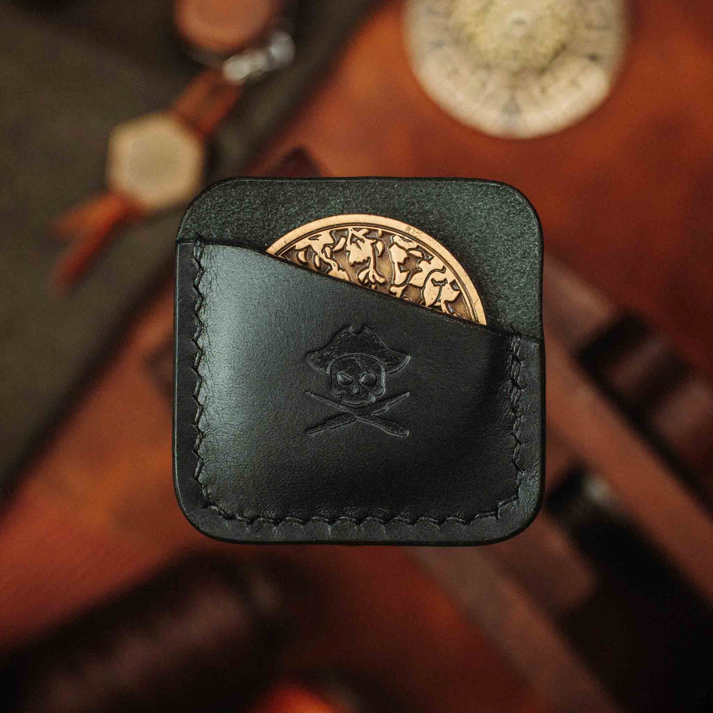 Pirate Goods Peso Pocket – Leather Challenge Coin holder for EDC