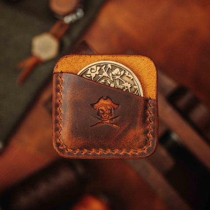 Pirate Goods Peso Pocket – Leather Challenge Coin holder for EDC