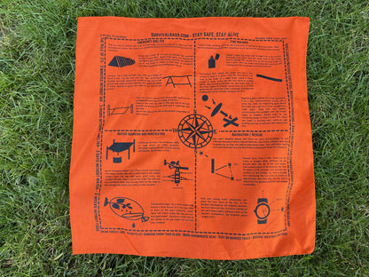 Survival Bandana with Printed Survival Instructions — Made in USA | SurvivalRags